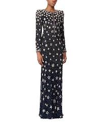 Jenny Packham Madrigal Star-embellished Long-sleeve Maxi Dress