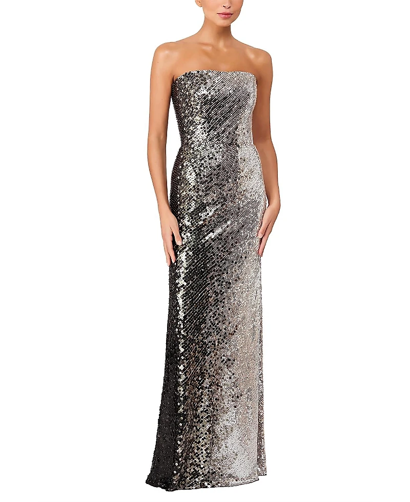Jenny Packham Caron Sequin-embellished Strapless Maxi Dress