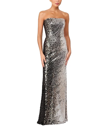 Jenny Packham Caron Sequin-embellished Strapless Maxi Dress