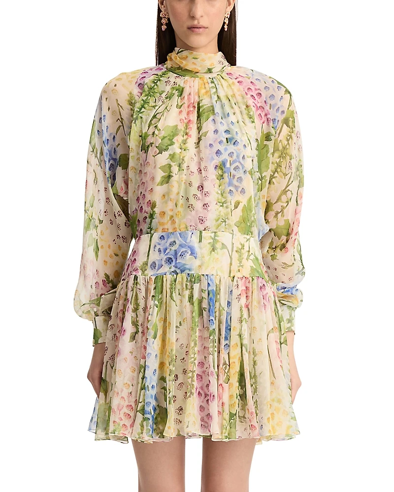 Oscar de la Renta Printed Silk Dress