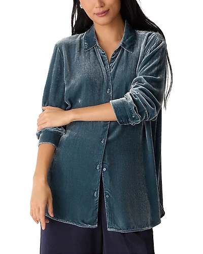 Eileen Fisher Petites Classic Collar Long Shirt