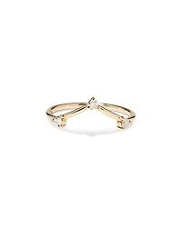 Wwake 14K Yellow Gold Diamond Triangle Ring
