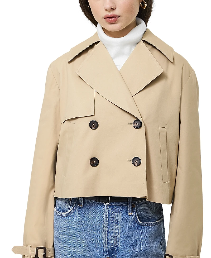 French Connection Cropped Twill Trench Coat