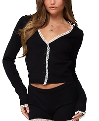 Edikted Sansa Lacey Knit Cardigan