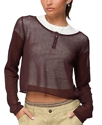 Edikted Kilian Sheer Knit Henley Top