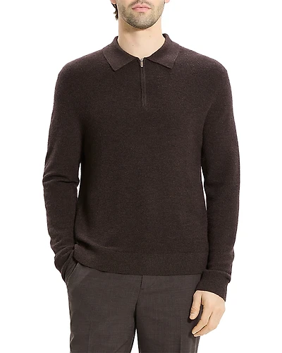 Theory Cashmere Long Sleeve Polo Shirt