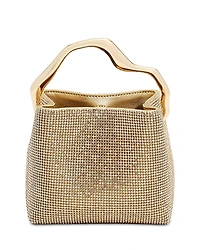 Cult Gaia Solene Mini Rhinestone Mesh Top Handle Bag