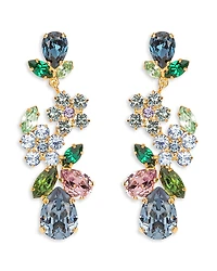 Jennifer Behr Martella Mixed Crystal Flower Linear Drop Earrings