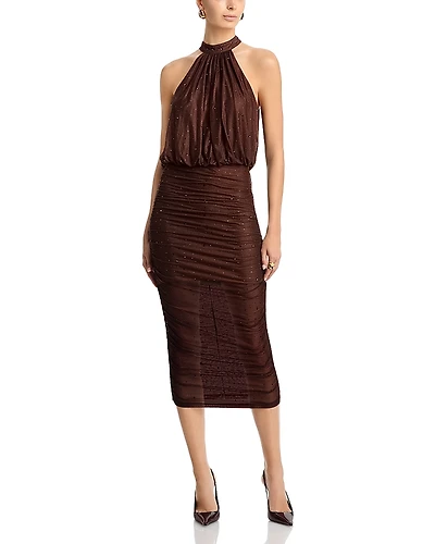 Aqua Sparkle Halter Dress - Exclusive