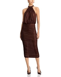 Aqua Sparkle Halter Dress - Exclusive