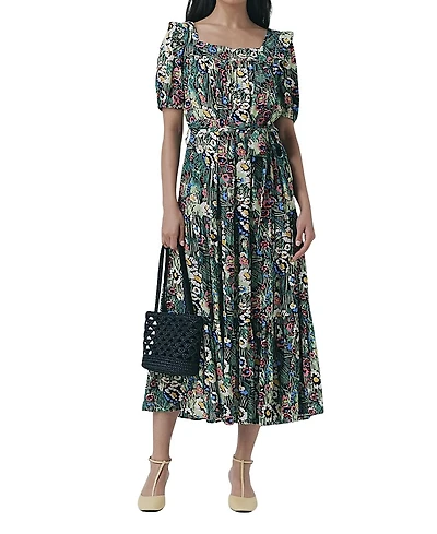 Ghost London Georgia Tiered Floral Midi Dress