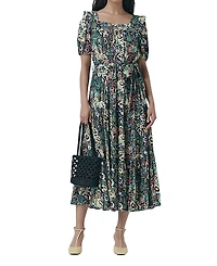 Ghost London Georgia Tiered Floral Midi Dress