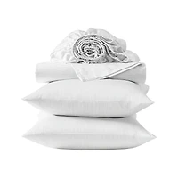 Vera Wang Etched Stripe Cotton Sateen 4 Piece Sheet Set