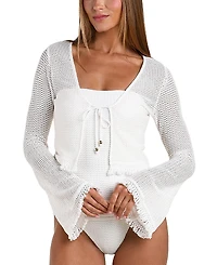 Sunshine 79 Flora Flair Cropped Caridgan Top