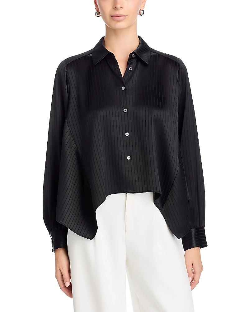 Cinq a Sept Georgia Satin Stripe Top