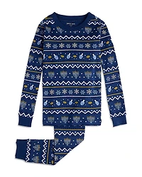 petit lem Unisex Hanukkah Fair Isle Print Pajama Set - Little Kid