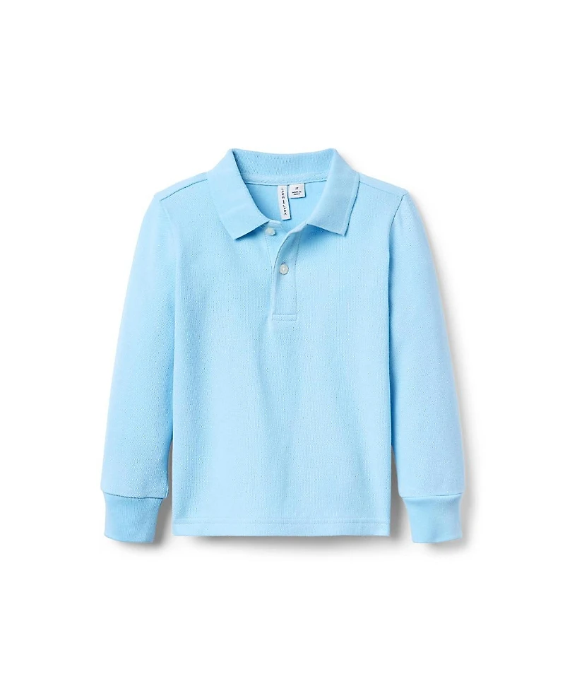 Janie and Jack Boys' The Long Sleeve Pique Polo - Little Kid