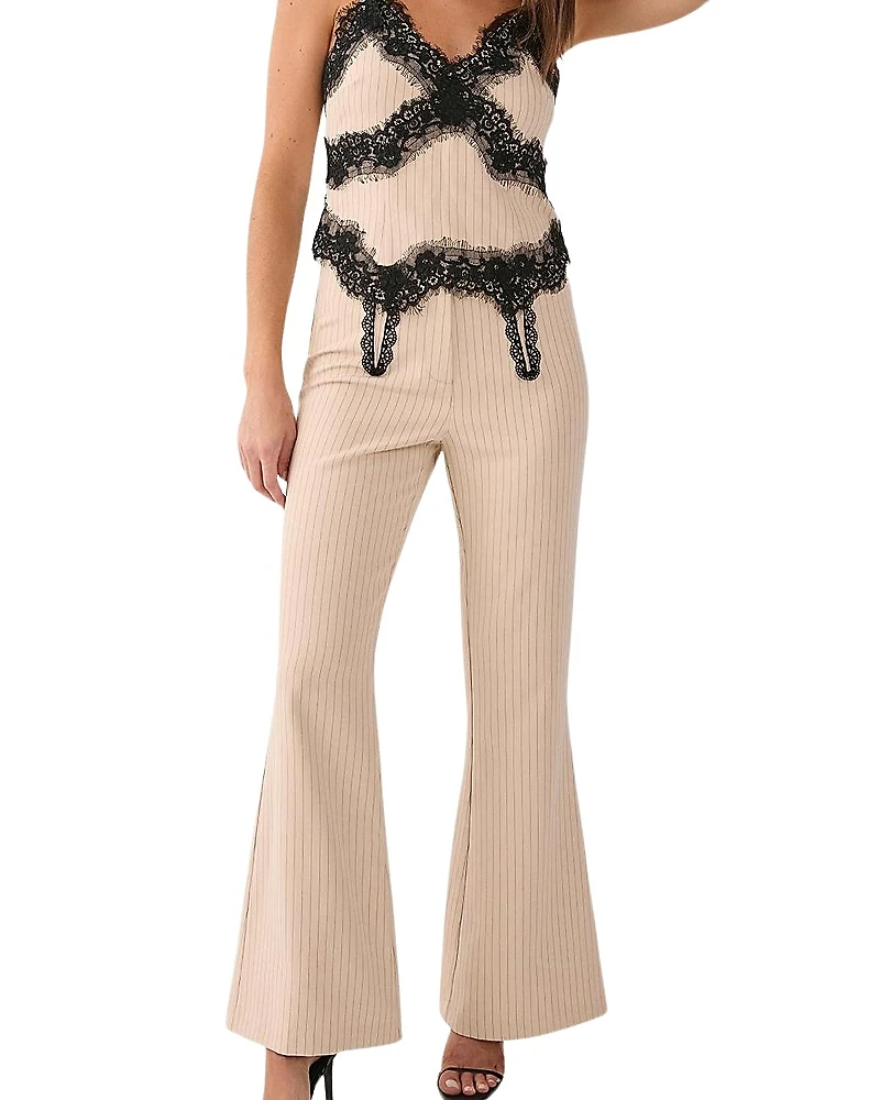 Nasty Gal Lace Trim Tailored Flared Pants