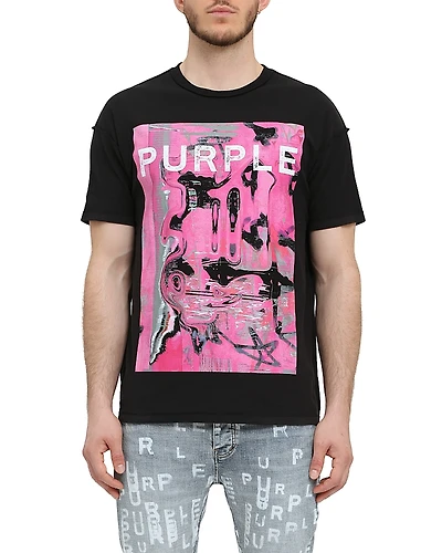 Purple Brand Short Sleeve Textured Inside Out Graphic Tee