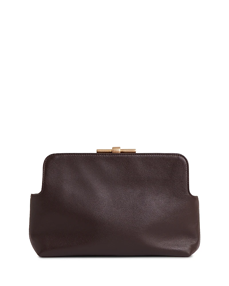 Reiss Bethany Leather Frame Clutch