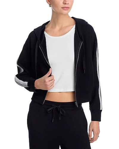 Vintage Havana Striped Cloud Fleece Zip Up Hoodie