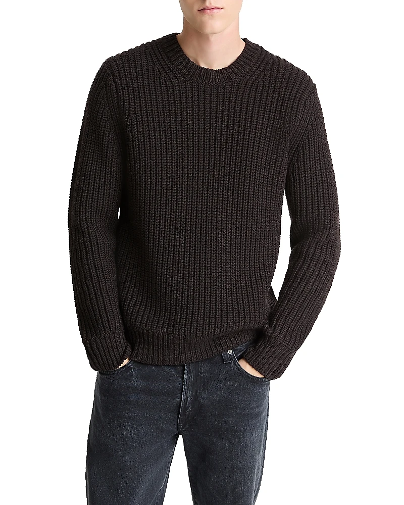 Vince Merino Wool Utility Shaker Sweater