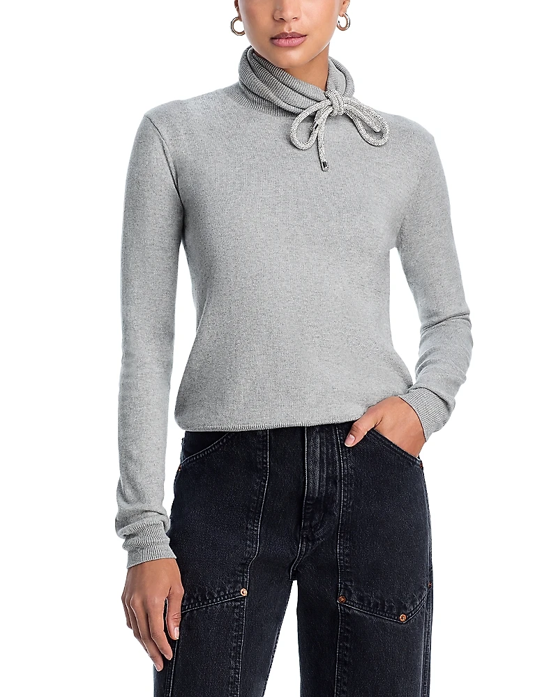 Area Crystal Knot Turtleneck Sweater
