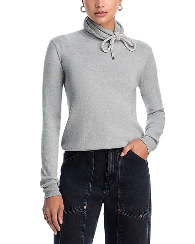 Area Crystal Knot Turtleneck Sweater