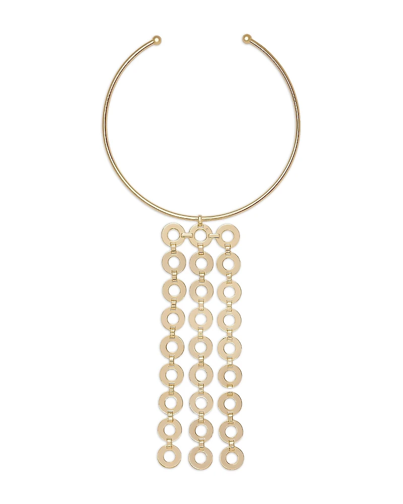 Ramy Brook Ring Link Jewelry Multi Ring Statement Necklace, 15.7