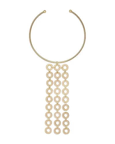 Ramy Brook Ring Link Jewelry Multi Ring Statement Necklace, 15.7