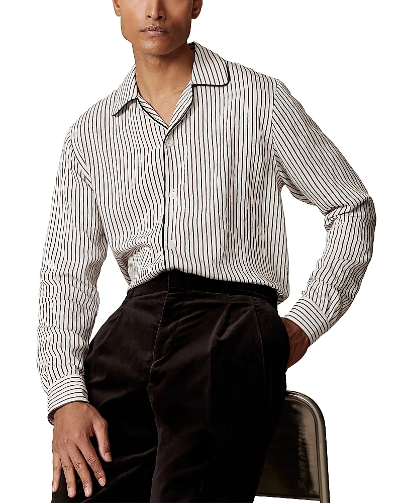 Reiss Kemp Long Sleeve Button Front Camp Shirt