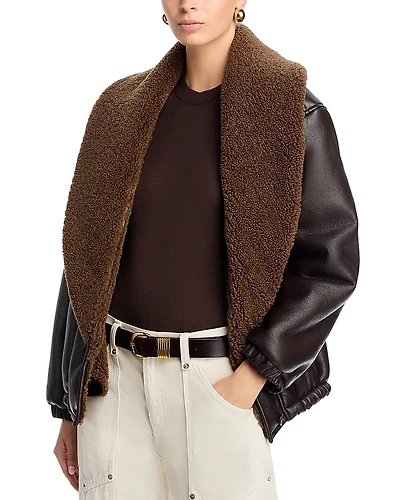 Blanknyc Icon Status Shawl Collar Faux Leather Coat