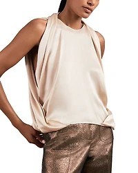 Reiss Tayah Silk Drape Top