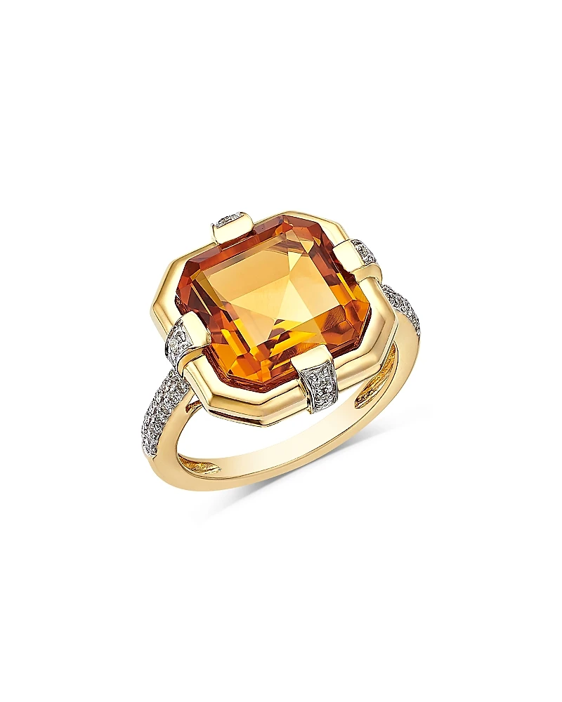 Bloomingdale's Fine Collection Citrine & Diamond Statement Ring