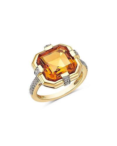 Bloomingdale's Fine Collection Citrine & Diamond Statement Ring