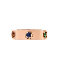 Pre-Owned Cartier Love 6 Stone Band Ring 18K Rose Gold with Sapphires