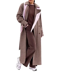 Ro & Zo Multi Check Trench Belted Coat