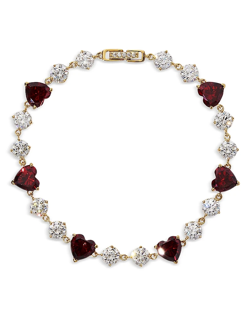 Nadri Le Bisou Cubic Zirconia Heart Line Bracelet