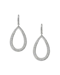Nadri Crushed Pave Tear Shape Drop Earrings