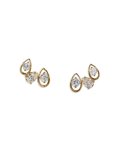 Nadri It Girl Cubic Zirconia Cluster Stud Earrings
