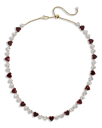 Nadri Le Bisou Cubic Zirconia Heart Collar Necklace