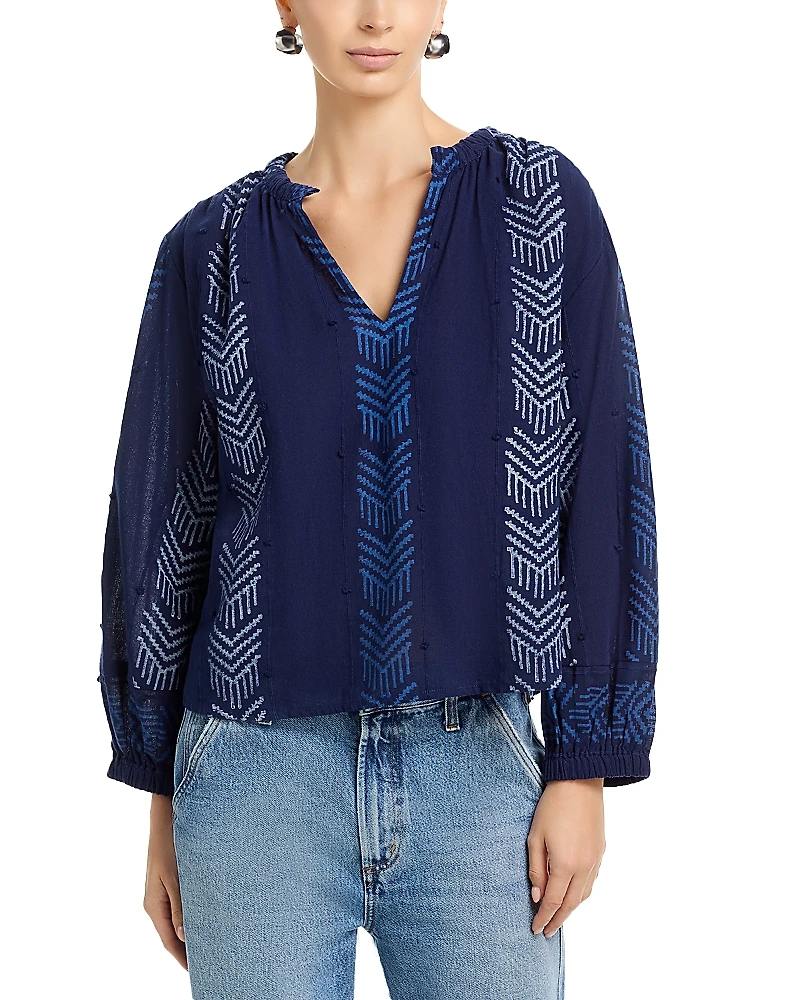 Velvet by Graham & Spencer Effie Split Neck Top