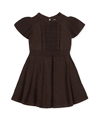 Hope & Henry Girls' Organic Flutter Sleeve Cable Sweater Dress - Baby, Little Kid, Big Kid