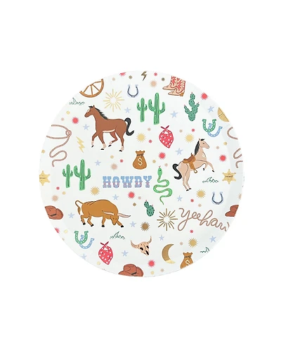 Jollity & Co. Yeehaw Cowboy Small Paper Plates, Set of 8