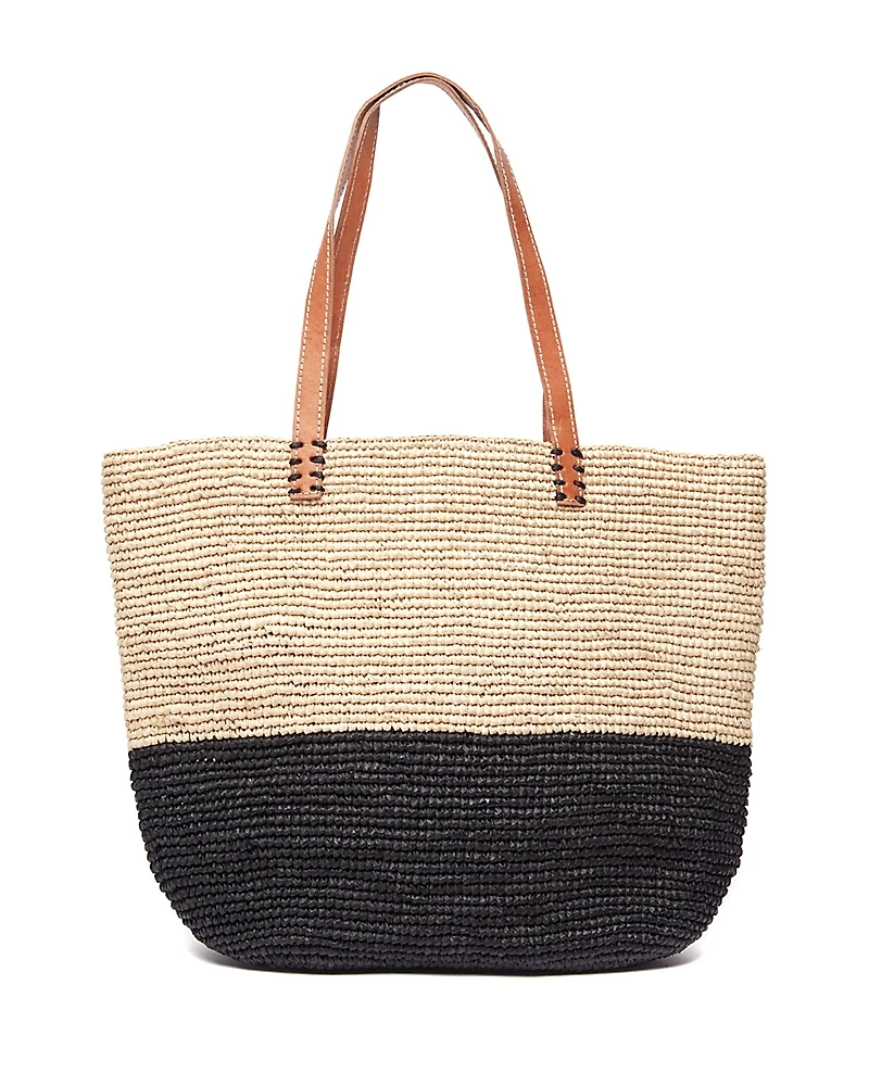 mar Y sol Montauk Color Block Raffia Tote
