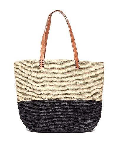 mar Y sol Montauk Color Block Raffia Tote
