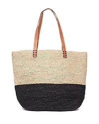 mar Y sol Montauk Color Block Raffia Tote