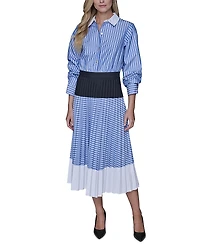Karl Lagerfeld Paris Colorblock Pleated Dress