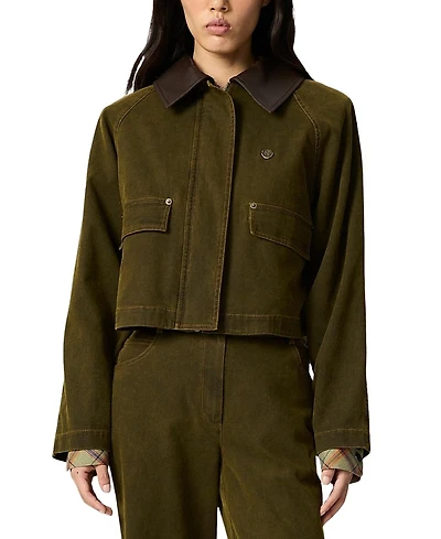 Nocturne Contrast Collar Utility Cropped Jacket