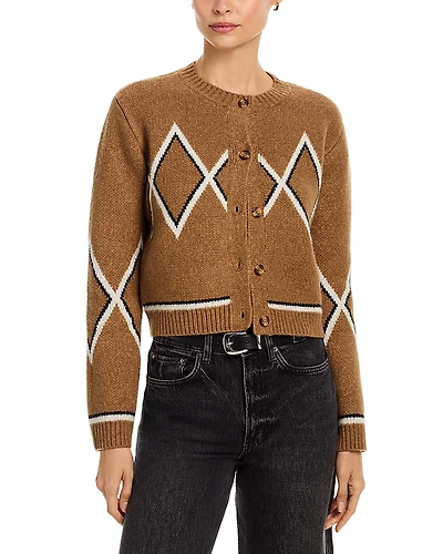 Aqua Argyle Cardigan Sweater - Exclusive